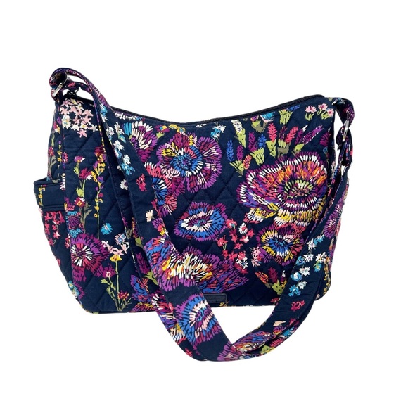 Vera Bradley Handbags - Vera Bradley Crossbody Quilted Purse Blue Floral Print